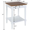 image:imageConvenience Concepts French Country 1 Drawer End Table with Shelf Dark WalnutWhiteDark WalnutWhite