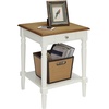 image:imageConvenience Concepts French Country 1 Drawer End Table with Shelf Dark WalnutWhiteWhiteBrown