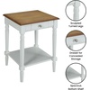 image:imageConvenience Concepts French Country 1 Drawer End Table with Shelf Dark WalnutWhiteWhiteBrown