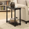 image:imageConvenience Concepts French Country Regent Chairside End Table 2375  Traditional Farmhouse Side Table with PullOut Table Shelf End Table with Storage Shelf for Living Room BlackBlack