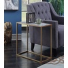 image:imageConvenience Concepts Gold Coast Faux Marble Chairside Table Faux Marble  GoldFaux Marble  Gold