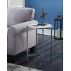 image:imageConvenience Concepts Gold Coast Faux Marble Round End Table Faux Marble  SilverFaux Marble  Silver