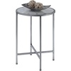 image:imageConvenience Concepts Gold Coast Faux Marble Round End Table Faux Marble  SilverFaux Marble  Silver