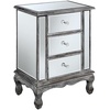 image:imageConvenience Concepts Gold Coast Vineyard Mirrored End Table 19  Living Room Table with 3 Drawers for Storage Side Table Side Table Antique SilverMirrorWeathered Gray  Mirror