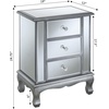 image:imageConvenience Concepts Gold Coast Vineyard Mirrored End Table 19  Living Room Table with 3 Drawers for Storage Side Table Side Table Antique SilverMirrorAntique Silver  Mirror