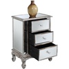 image:imageConvenience Concepts Gold Coast Vineyard Mirrored End Table 19  Living Room Table with 3 Drawers for Storage Side Table Side Table Antique SilverMirrorWeathered WhiteMirror
