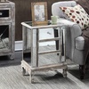 image:imageConvenience Concepts Gold Coast Vineyard Mirrored End Table 19  Living Room Table with 3 Drawers for Storage Side Table Side Table Antique SilverMirrorAntique Silver  Mirror