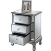 image:imageConvenience Concepts Gold Coast Vineyard Mirrored End Table 19  Living Room Table with 3 Drawers for Storage Side Table Side Table Antique SilverMirrorAntique Silver  Mirror
