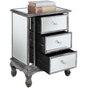 image:imageConvenience Concepts Gold Coast Vineyard Mirrored End Table 19  Living Room Table with 3 Drawers for Storage Side Table Side Table Antique SilverMirrorWeathered Gray  Mirror