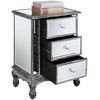 image:imageConvenience Concepts Gold Coast Vineyard Mirrored End Table 19  Living Room Table with 3 Drawers for Storage Side Table Side Table Antique SilverMirrorWeathered Gray  Mirror