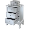 image:imageConvenience Concepts Gold Coast Vineyard Mirrored End Table 19  Living Room Table with 3 Drawers for Storage Side Table Side Table Antique SilverMirrorWhite  Mirror