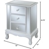 image:imageConvenience Concepts Gold Coast Vineyard Mirrored End Table 19  Living Room Table with 3 Drawers for Storage Side Table Side Table Antique SilverMirrorWhite  Mirror