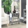 image:imageConvenience Concepts Gold Coast Vineyard Mirrored End Table 19  Living Room Table with 3 Drawers for Storage Side Table Side Table Antique SilverMirrorWeathered Gray  Mirror