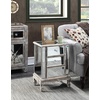 image:imageConvenience Concepts Gold Coast Vineyard Mirrored End Table 19  Living Room Table with 3 Drawers for Storage Side Table Side Table Antique SilverMirrorWeathered WhiteMirror