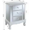 image:imageConvenience Concepts Gold Coast Vineyard Mirrored End Table 19  Living Room Table with 3 Drawers for Storage Side Table Side Table Antique SilverMirrorWhite  Mirror
