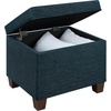 image:imageConvenience Concepts Madison Storage Ottoman 2175  Modern Upholstered Footstool amp Seat with Hinged Lid for Transitional Living Room Bedroom Hallway amp Entryway Dark Blue Fabric