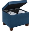 image:imageConvenience Concepts Madison Storage Ottoman 2175  Modern Upholstered Footstool amp Seat with Hinged Lid for Transitional Living Room Bedroom Hallway amp Entryway Blue Vegan Leather