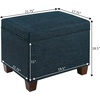 image:imageConvenience Concepts Madison Storage Ottoman 2175  Modern Upholstered Footstool amp Seat with Hinged Lid for Transitional Living Room Bedroom Hallway amp Entryway Dark Blue Fabric