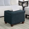 image:imageConvenience Concepts Madison Storage Ottoman 2175  Modern Upholstered Footstool amp Seat with Hinged Lid for Transitional Living Room Bedroom Hallway amp Entryway Dark Blue Fabric