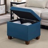 image:imageConvenience Concepts Madison Storage Ottoman 2175  Modern Upholstered Footstool amp Seat with Hinged Lid for Transitional Living Room Bedroom Hallway amp Entryway Blue Vegan Leather