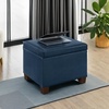 image:imageConvenience Concepts Madison Storage Ottoman 2175  Modern Upholstered Footstool amp Seat with Hinged Lid for Transitional Living Room Bedroom Hallway amp Entryway Blue Vegan Leather