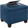 image:imageConvenience Concepts Madison Storage Ottoman 2175  Modern Upholstered Footstool amp Seat with Hinged Lid for Transitional Living Room Bedroom Hallway amp Entryway Blue Vegan Leather