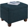 image:imageConvenience Concepts Madison Storage Ottoman 2175  Modern Upholstered Footstool amp Seat with Hinged Lid for Transitional Living Room Bedroom Hallway amp Entryway Dark Blue Fabric
