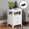 image:imageConvenience Concepts Melbourne End Table with Charging Station 1575  Modern Living Room Side Table with 2 Drawers USB Ports and Power Outlet Nightstand with Storage Shelf WhiteWhite