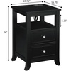 image:imageConvenience Concepts Melbourne End Table with Charging Station 1575  Modern Living Room Side Table with 2 Drawers USB Ports and Power Outlet Nightstand with Storage Shelf Black