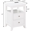 image:imageConvenience Concepts Melbourne End Table with Charging Station 1575  Modern Living Room Side Table with 2 Drawers USB Ports and Power Outlet Nightstand with Storage Shelf WhiteWhite