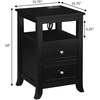 image:imageConvenience Concepts Melbourne End Table with Charging Station 1575  Modern Living Room Side Table with 2 Drawers USB Ports and Power Outlet Nightstand with Storage Shelf Black