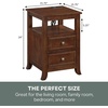 image:imageConvenience Concepts Melbourne End Table with Charging Station 1575  Modern Living Room Side Table with 2 Drawers USB Ports and Power Outlet Nightstand with Storage Shelf WhiteEspresso