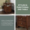 image:imageConvenience Concepts Melbourne End Table with Charging Station 1575  Modern Living Room Side Table with 2 Drawers USB Ports and Power Outlet Nightstand with Storage Shelf WhiteEspresso