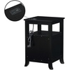 image:imageConvenience Concepts Melbourne End Table with Charging Station 1575  Modern Living Room Side Table with 2 Drawers USB Ports and Power Outlet Nightstand with Storage Shelf Black