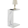 image:imageConvenience Concepts Northfield Admiral C Shaped End Table 18  Contemporary Modern C Shaped Side Table Minimalist Couch Sliding End Table for Living Room WhiteWhite Faux Marble