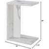 image:imageConvenience Concepts Northfield Admiral C Shaped End Table 18  Contemporary Modern C Shaped Side Table Minimalist Couch Sliding End Table for Living Room WhiteWhite Faux Marble