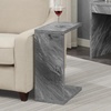 image:imageConvenience Concepts Northfield Admiral C Shaped End Table 18  Contemporary Modern C Shaped Side Table Minimalist Couch Sliding End Table for Living Room WhiteGray Faux Marble