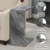 image:imageConvenience Concepts Northfield Admiral C Shaped End Table 18  Contemporary Modern C Shaped Side Table Minimalist Couch Sliding End Table for Living Room WhiteGray Faux Marble