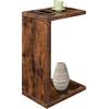 image:imageConvenience Concepts Northfield Admiral C Shaped End Table 18  Contemporary Modern C Shaped Side Table Minimalist Couch Sliding End Table for Living Room WhiteBarnwood