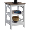 image:imageConvenience Concepts Omega End Table with Shelves Cobalt BlueDriftwood TopWhite