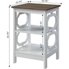 image:imageConvenience Concepts Omega End Table with Shelves Cobalt BlueDriftwood TopWhite
