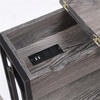 image:imageConvenience Concepts Omega Flip Top End Table with Charging Station BlackBlackWeathered Gray  Black