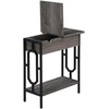 image:imageConvenience Concepts Omega Flip Top End Table with Charging Station BlackBlackWeathered Gray  Black