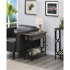 image:imageConvenience Concepts Omega Flip Top End Table with Charging Station BlackBlackWeathered Gray  Black