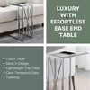 image:imageConvenience Concepts Oxford Chrome Glass C End Table 1575  Contemporary Modern C Couch Table Removable Glass Tabletop for Living Room Bedroom GlassChrome
