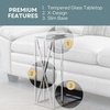 image:imageConvenience Concepts Oxford Chrome Glass C End Table 1575  Contemporary Modern C Couch Table Removable Glass Tabletop for Living Room Bedroom GlassChrome