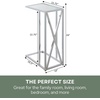 image:imageConvenience Concepts Oxford Chrome Glass C End Table 1575  Contemporary Modern C Couch Table Removable Glass Tabletop for Living Room Bedroom GlassChrome