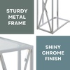 image:imageConvenience Concepts Oxford Chrome Glass C End Table 1575  Contemporary Modern C Couch Table Removable Glass Tabletop for Living Room Bedroom GlassChrome