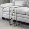 image:imageConvenience Concepts Oxford Chrome Glass C End Table 1575  Contemporary Modern C Couch Table Removable Glass Tabletop for Living Room Bedroom GlassChrome