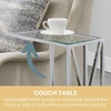 image:imageConvenience Concepts Oxford Chrome Glass C End Table 1575  Contemporary Modern C Couch Table Removable Glass Tabletop for Living Room Bedroom GlassChrome